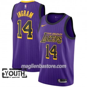 Maglia NBA Los Angeles Lakers Brandon Ingram 14 2018-19 Nike City Edition Viola Swingman - Bambino